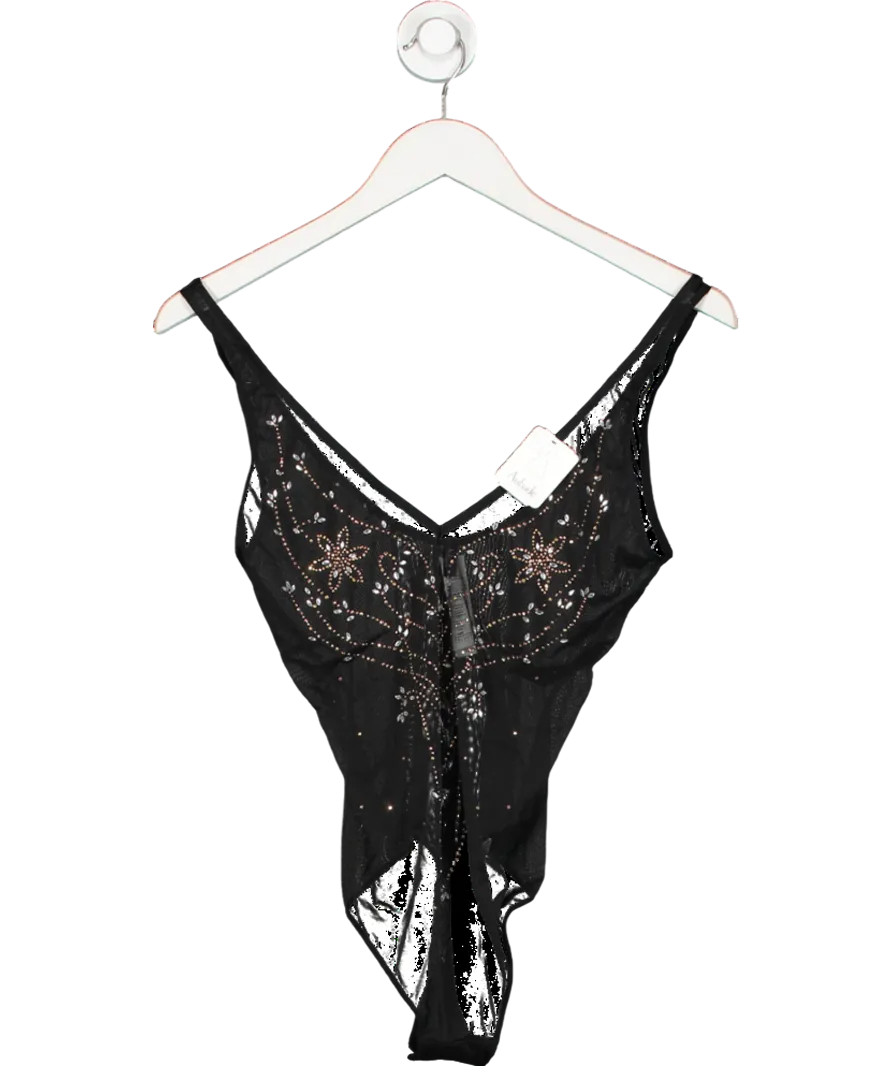 Aubade Black Body Strass With Crystal Diamanté One Size