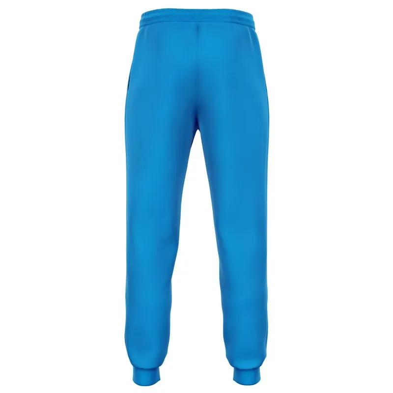 Bright Blue Cyan Joggers | Unisex | with PLUS sizes | Bright Pure Blue Cyan | C100M25Y0K0