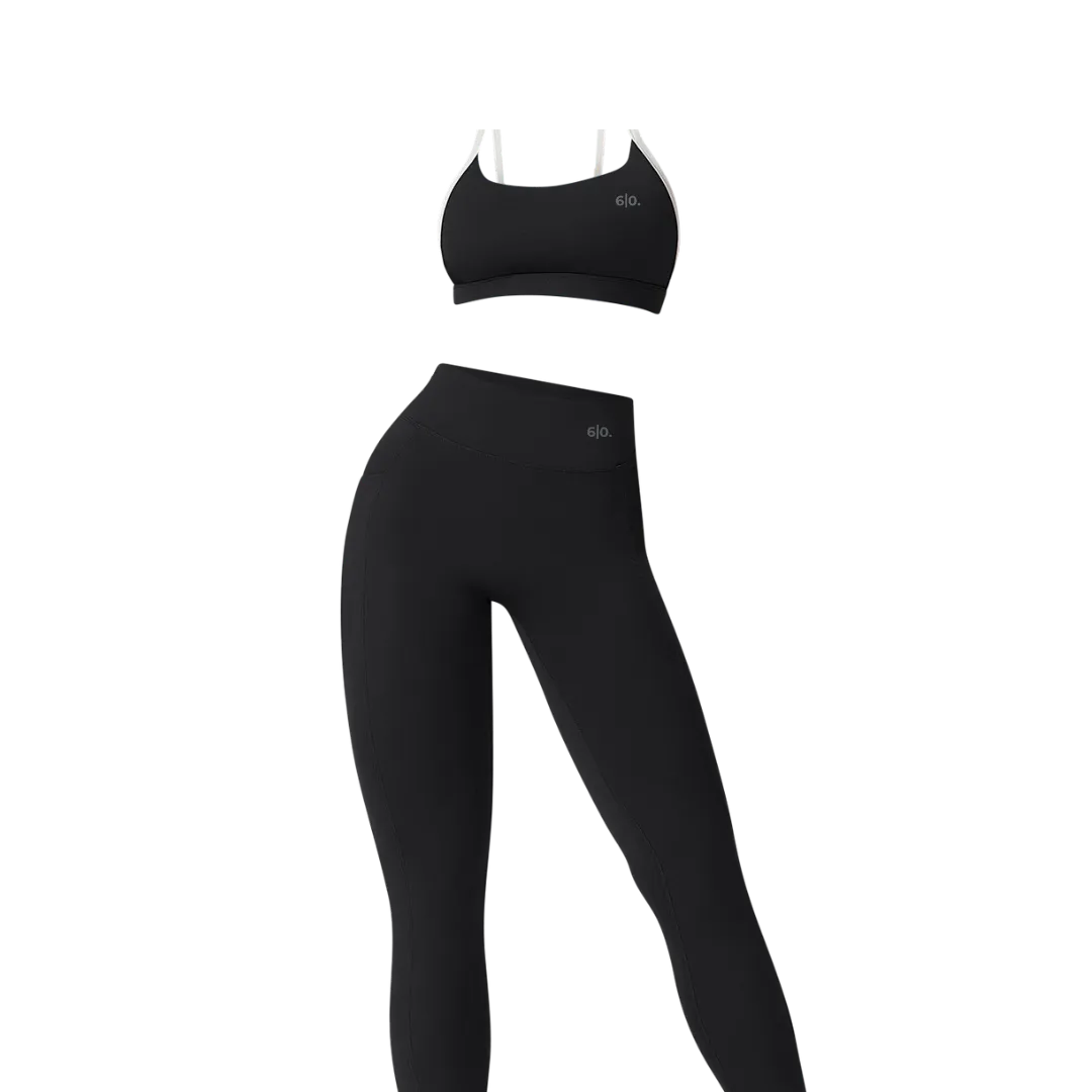 Brown soft material leggings & bra set
