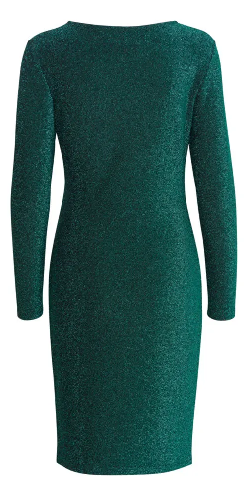 B.Young Pleated Sparkle Dress, teal