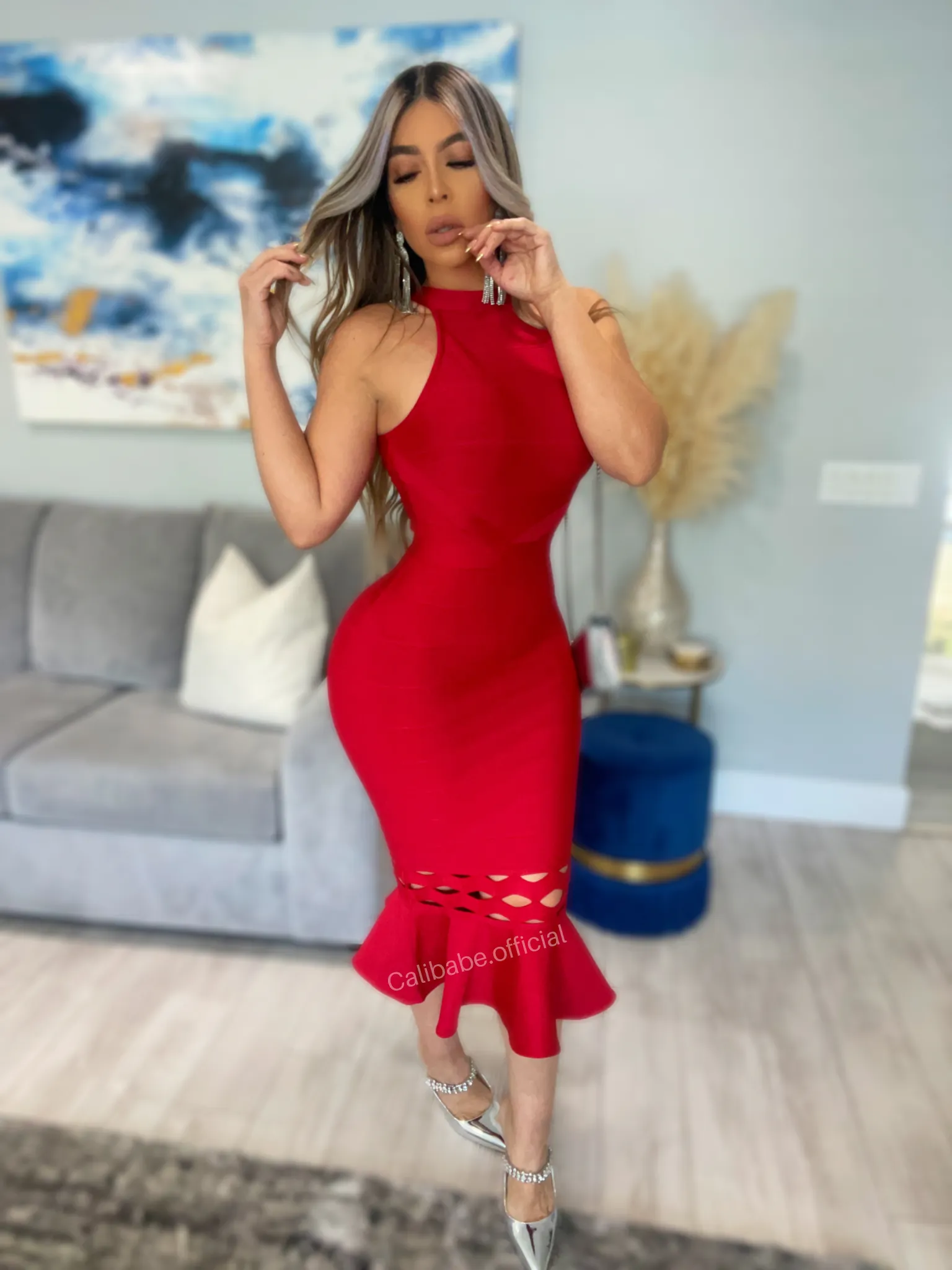 Dakota Bodycon Dress (Red)