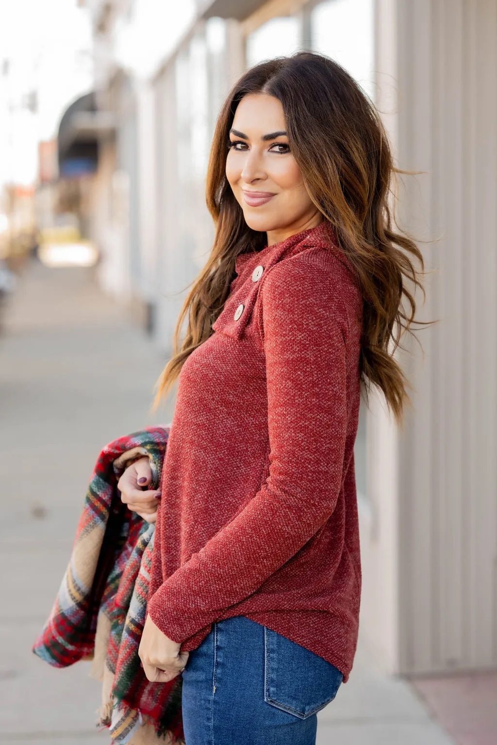 Dual Button Side Sweater