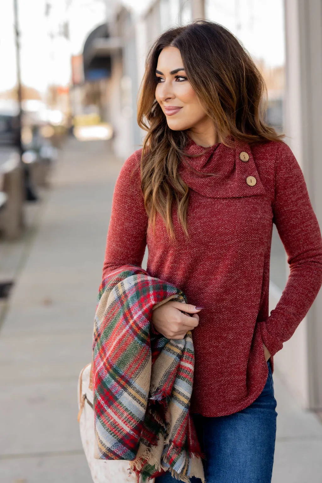 Dual Button Side Sweater