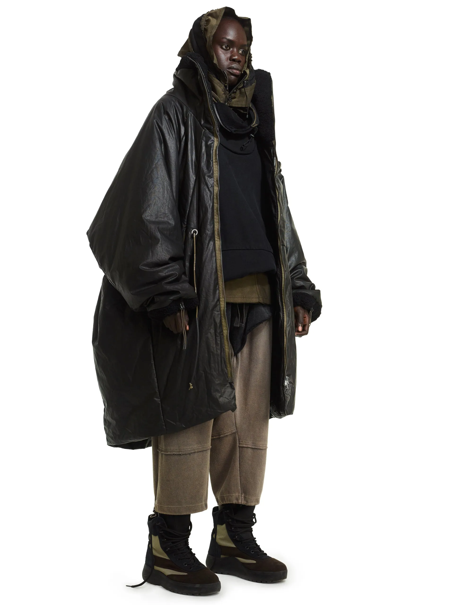 Ghost of the offworld Antique pyra collar oversized coat
