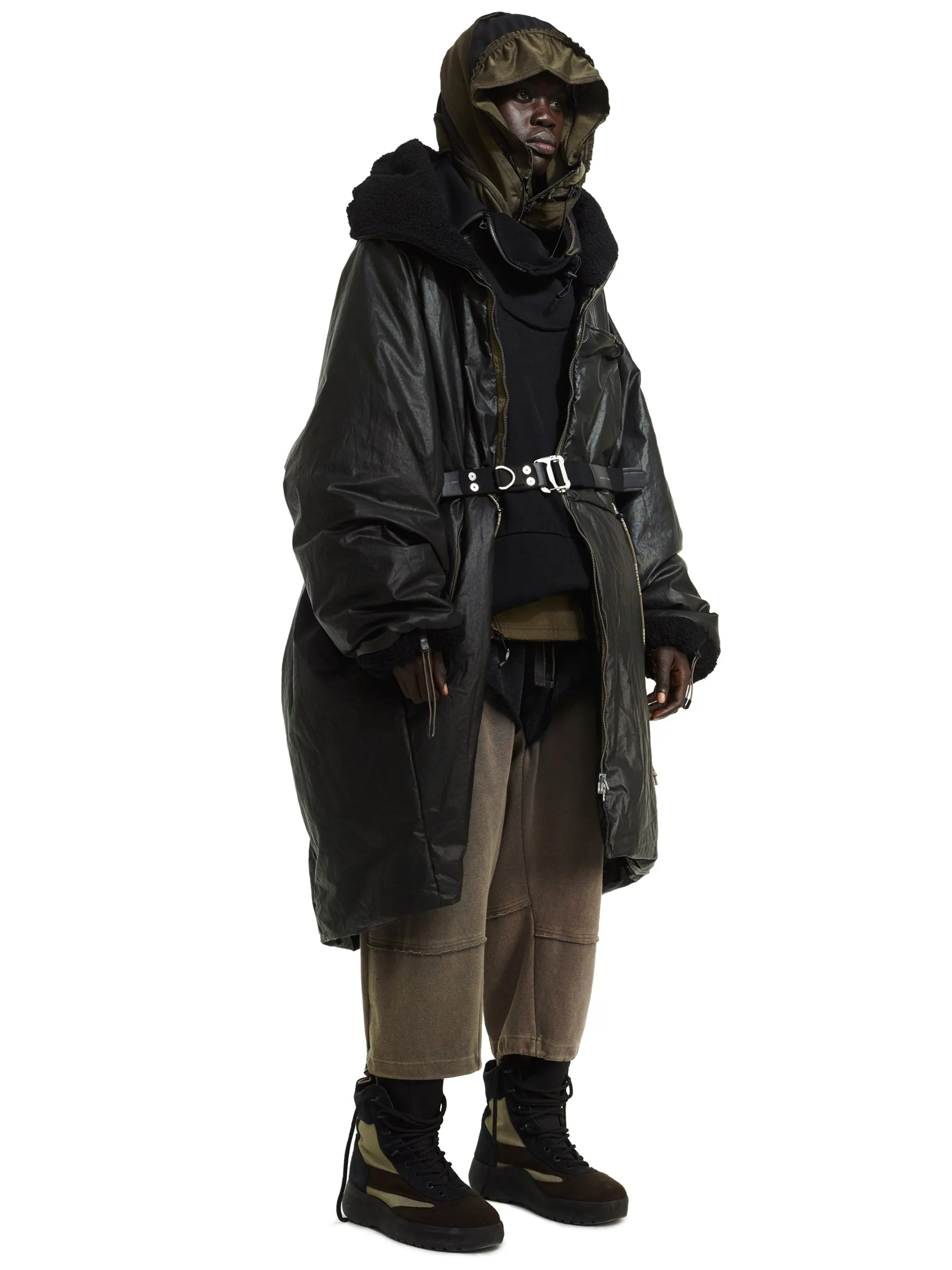 Ghost of the offworld Antique pyra collar oversized coat