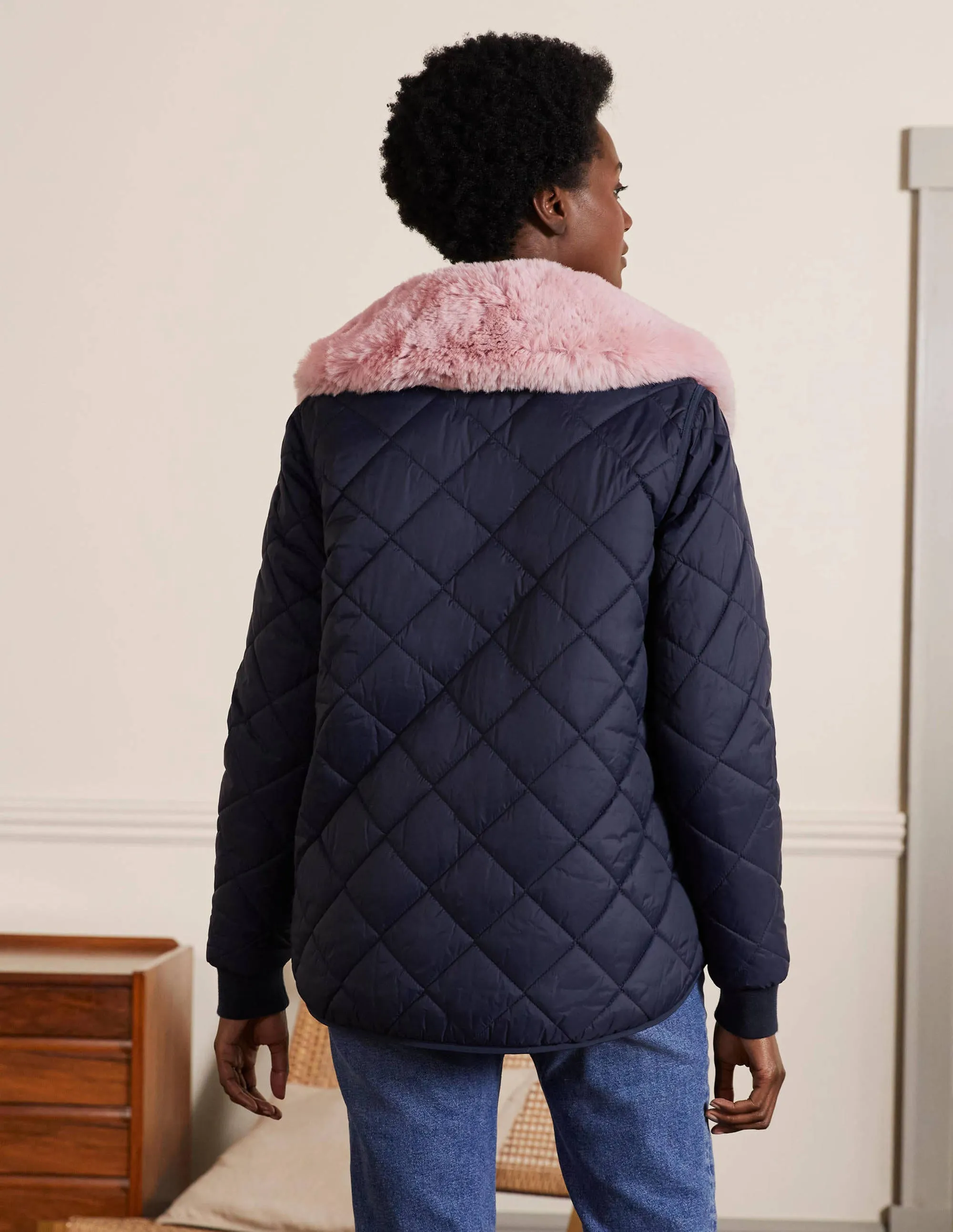 Hollie Quilted Jacket-Navy