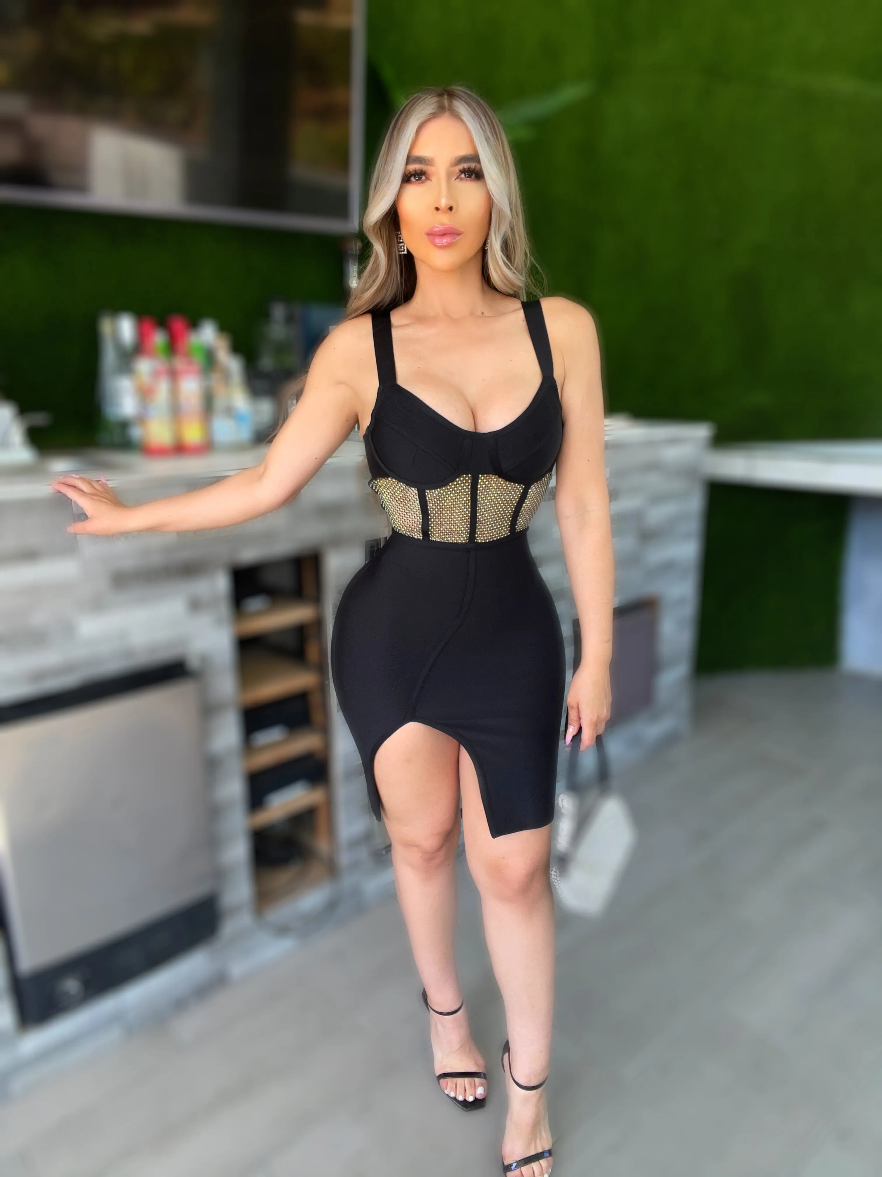 Iris Bodycon Dress(Black)