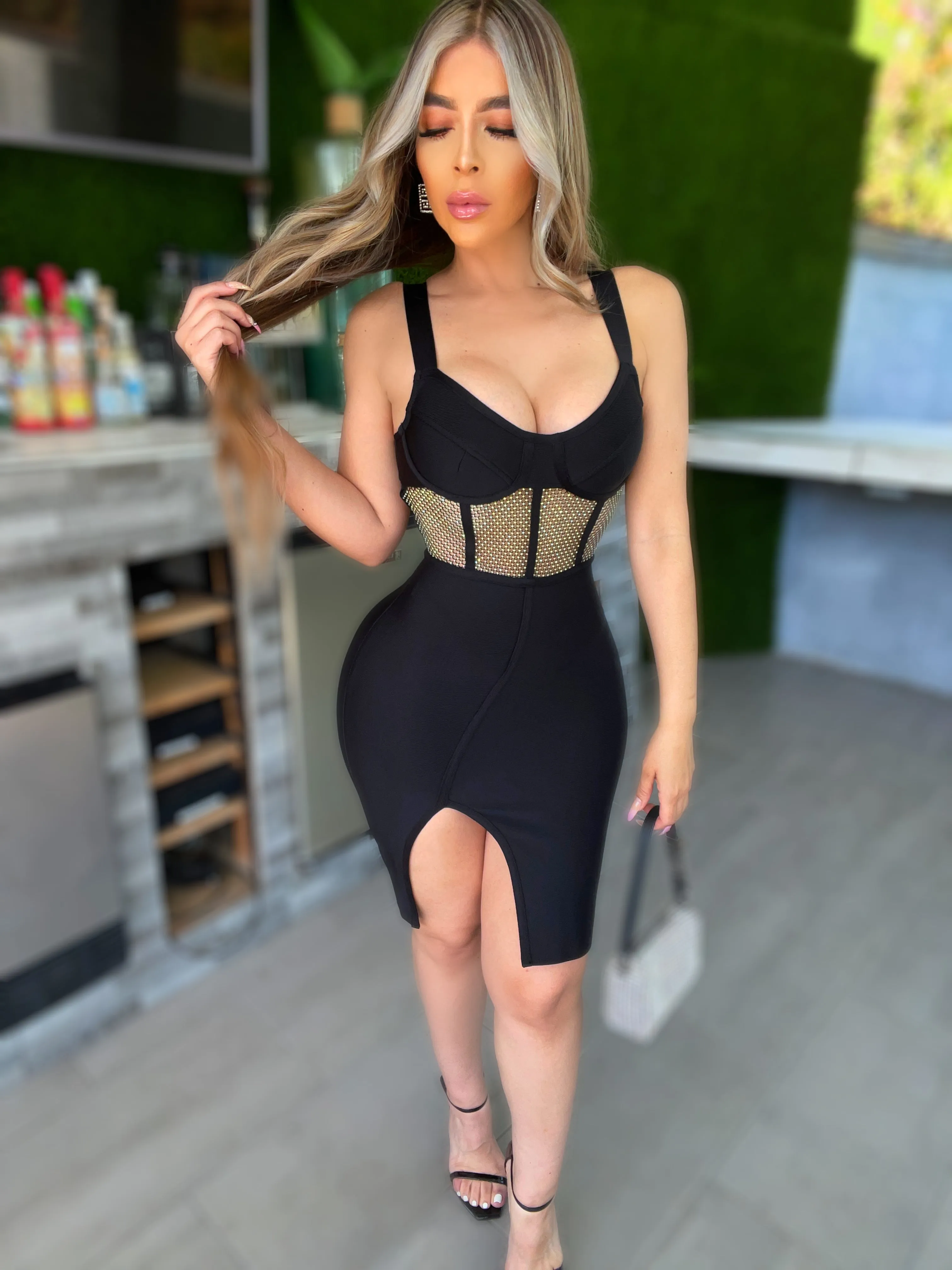 Iris Bodycon Dress(Black)