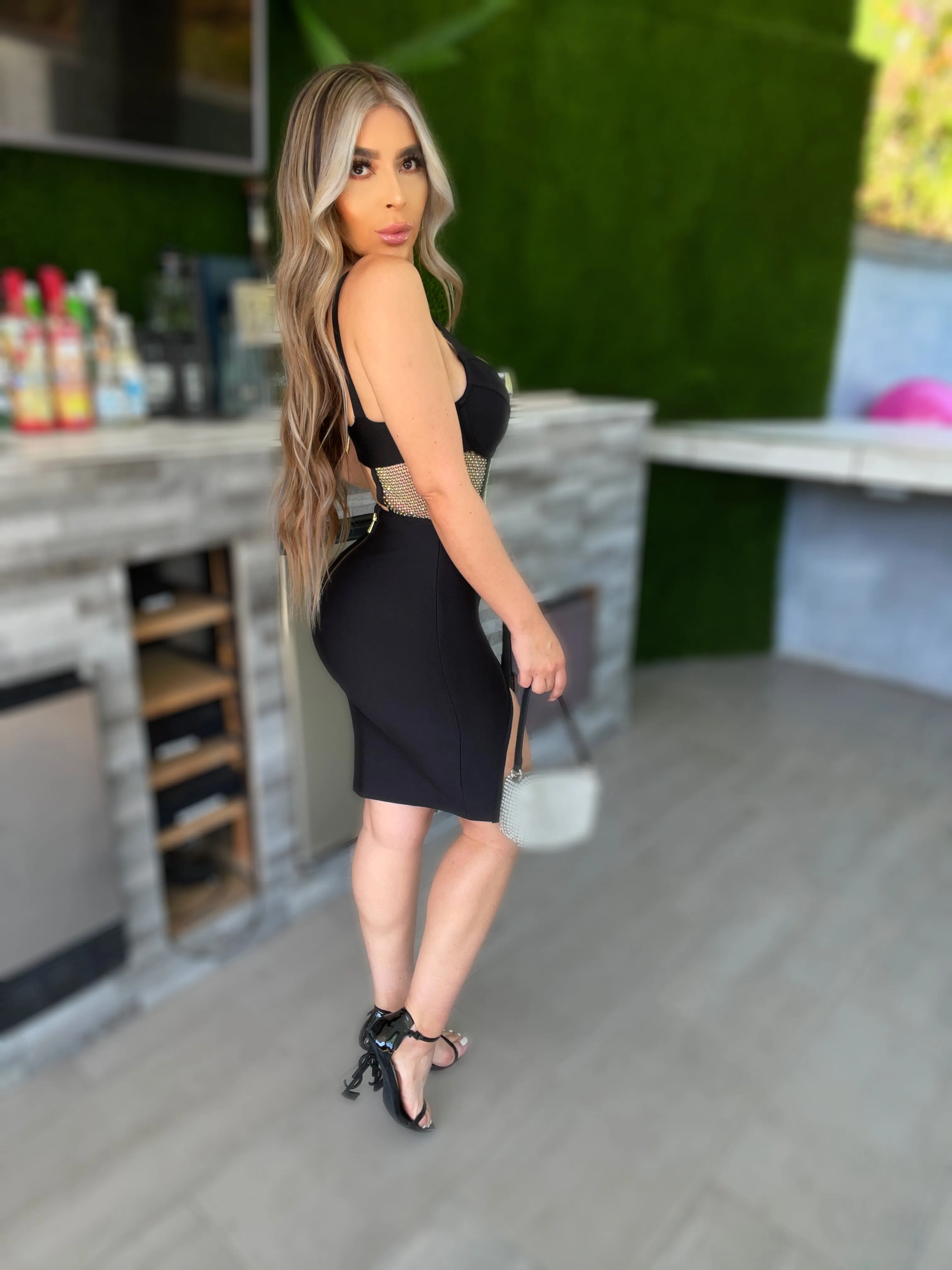 Iris Bodycon Dress(Black)