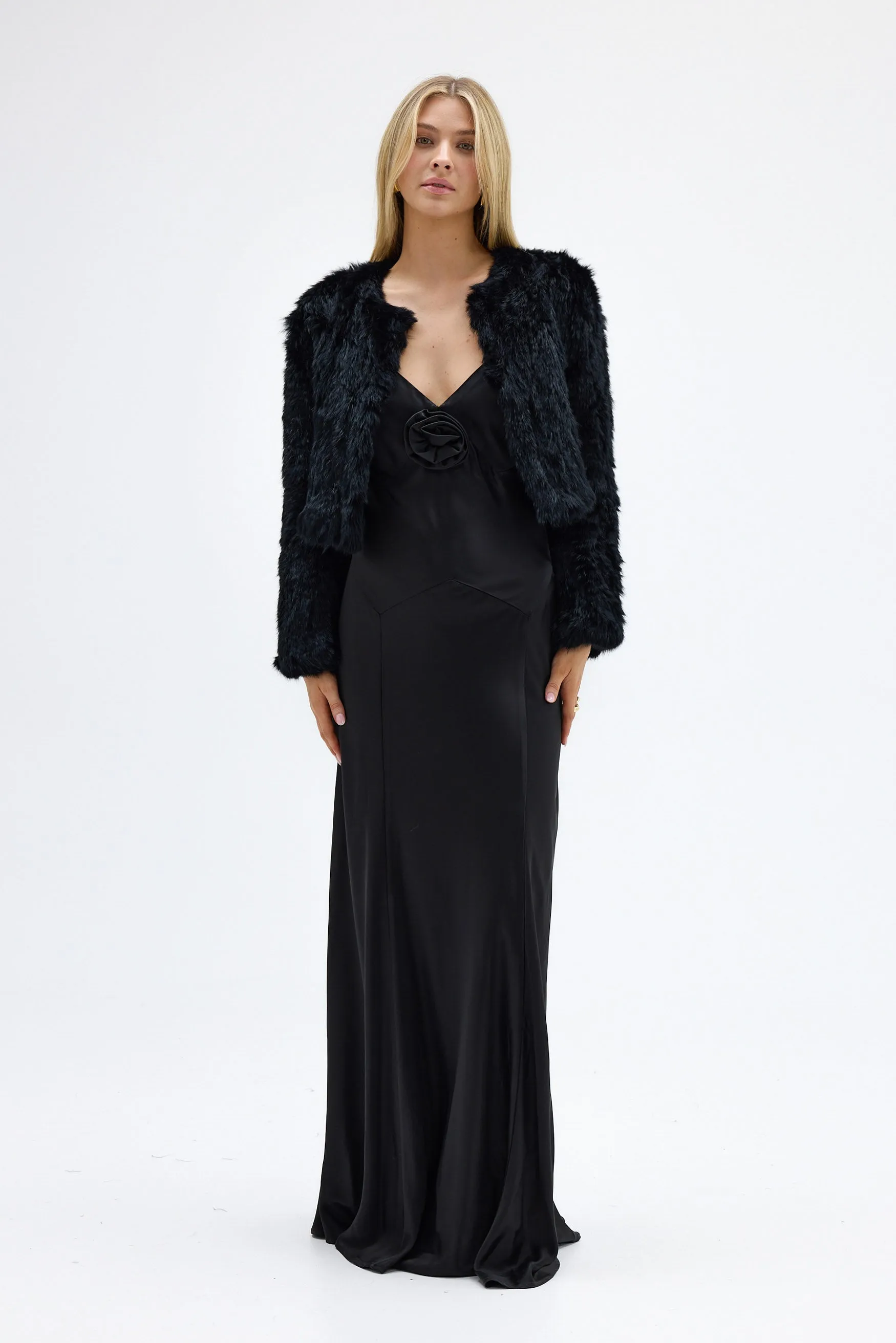 Lola Crop Jacket - Black