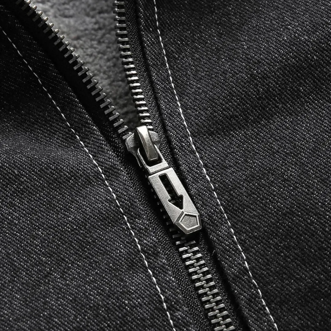 Mens Denim Jacket  Fur Collar  Warm & Stylish  Solid Color  Casual Outerwear  Multiple Colours