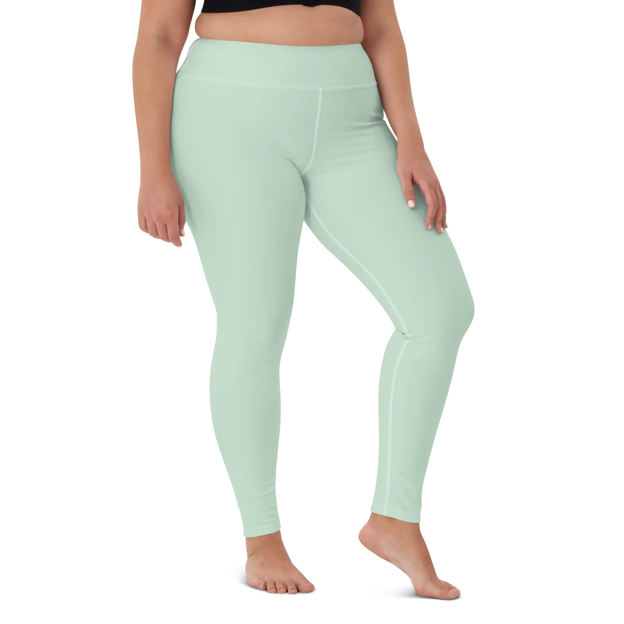 Modern Classic: Women's Solid Color Yoga Pants - Surf Crest