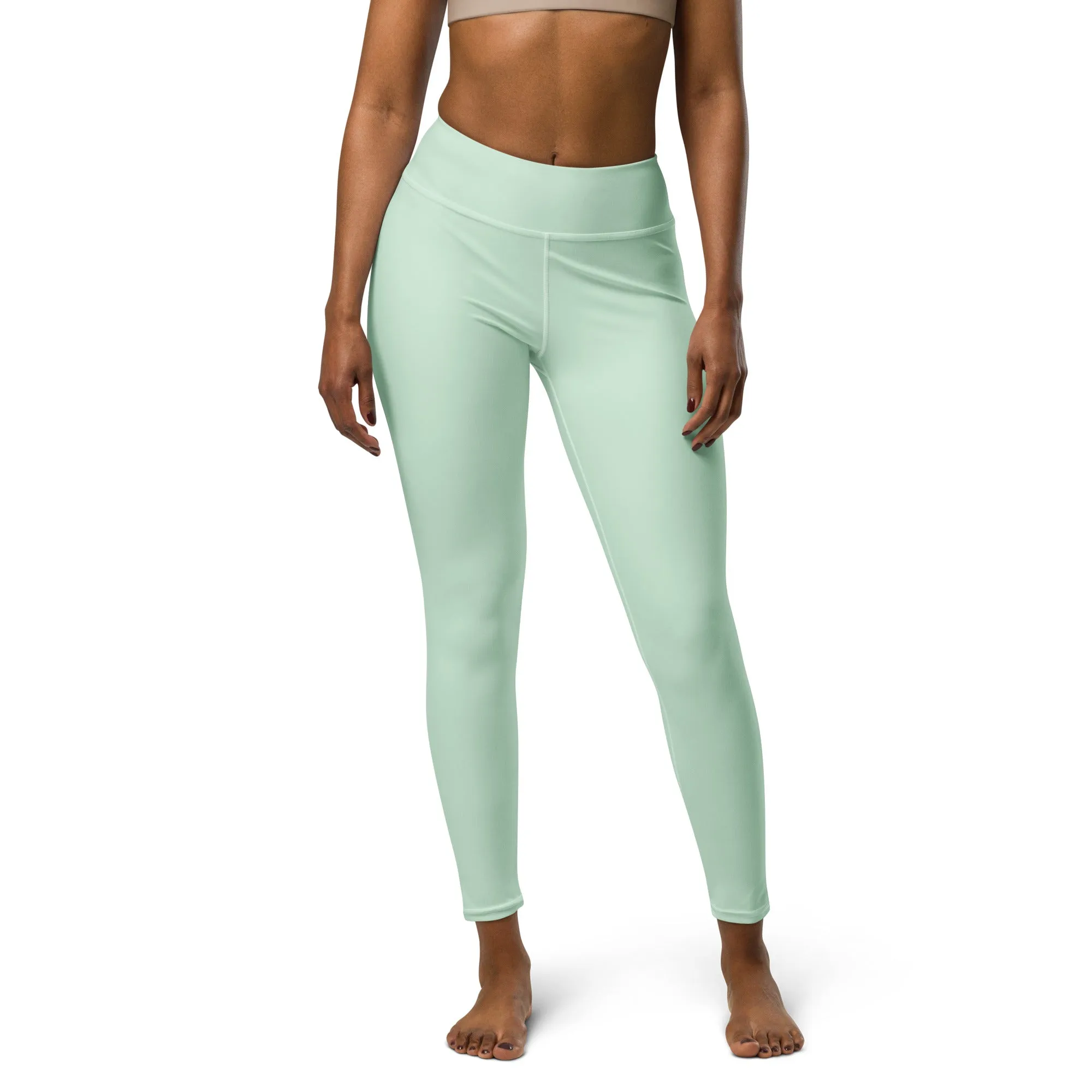 Modern Classic: Women's Solid Color Yoga Pants - Surf Crest