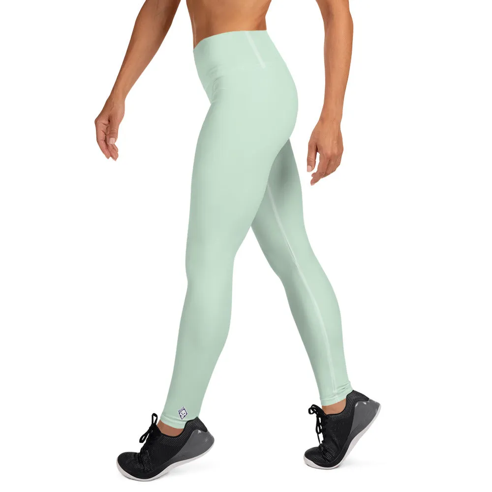 Modern Classic: Women's Solid Color Yoga Pants - Surf Crest