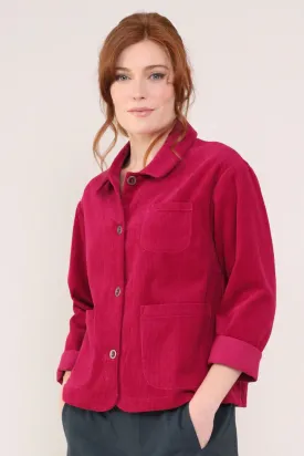 Nomads Chunky Cord Shacket - Crimson