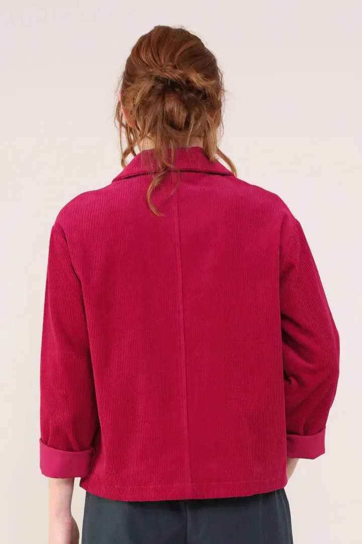Nomads Chunky Cord Shacket - Crimson