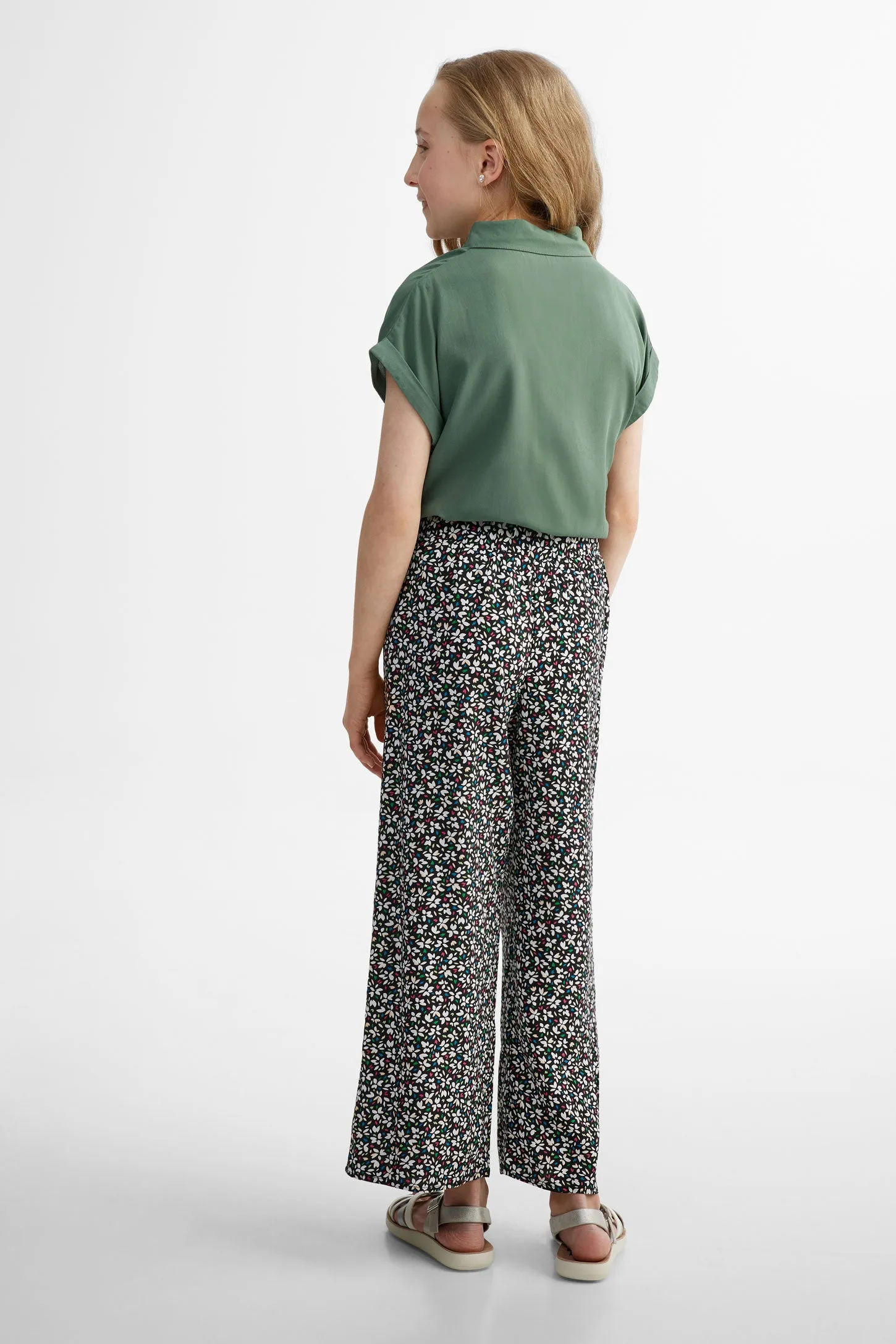 Pantalon Palazzo imprimé floral challis - Ado fille
