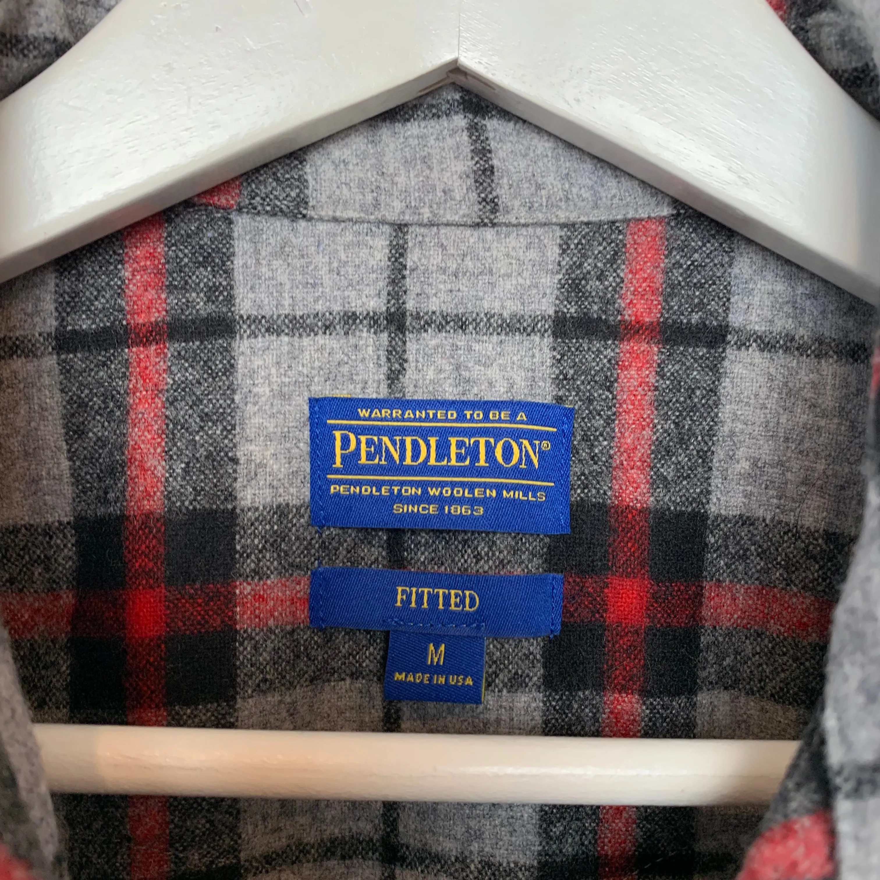 Pendleton Fitted Plaid Shirt Shacket Medium Wool Made in the USA