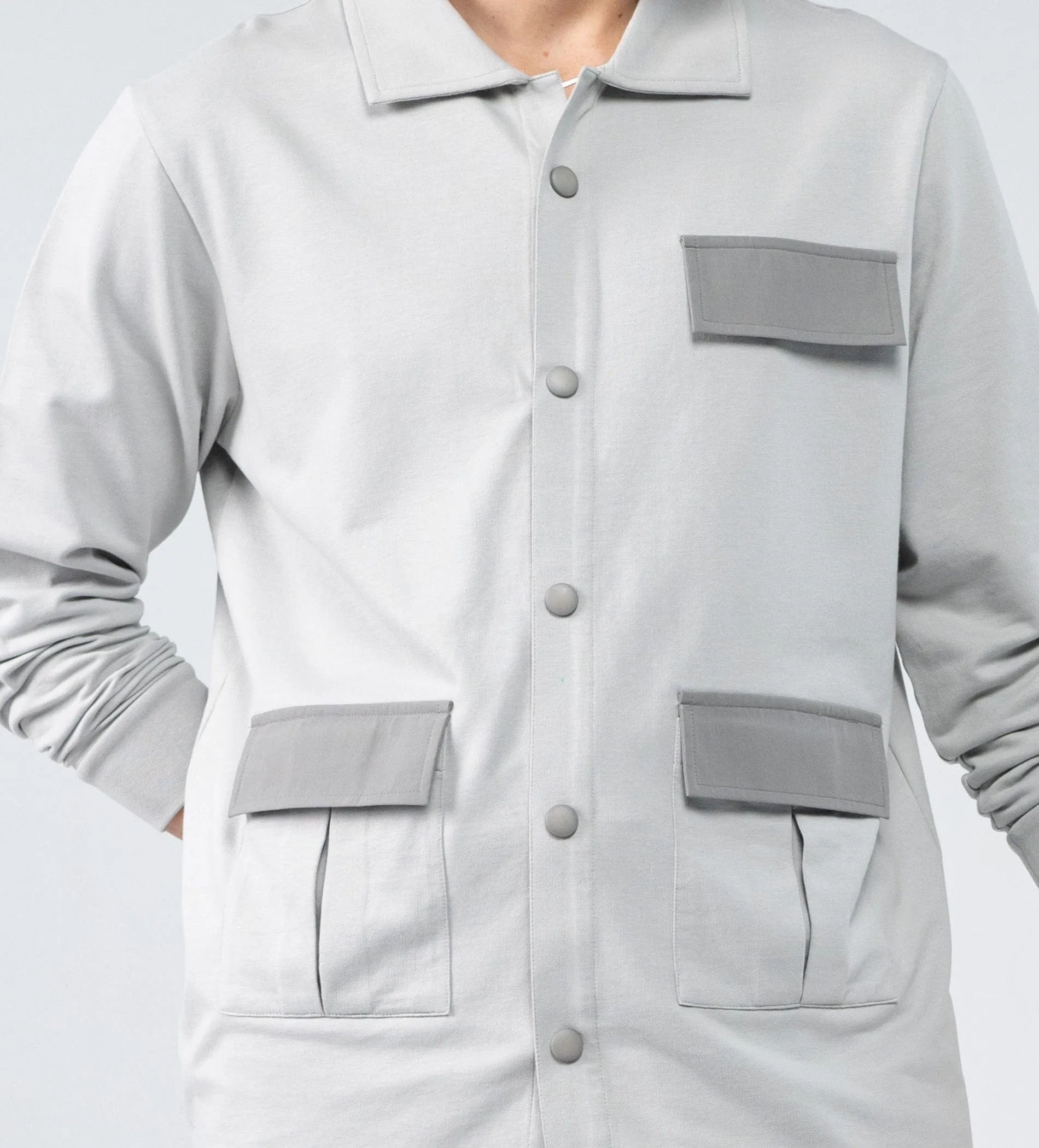 Sleek Knit Snap Shacket