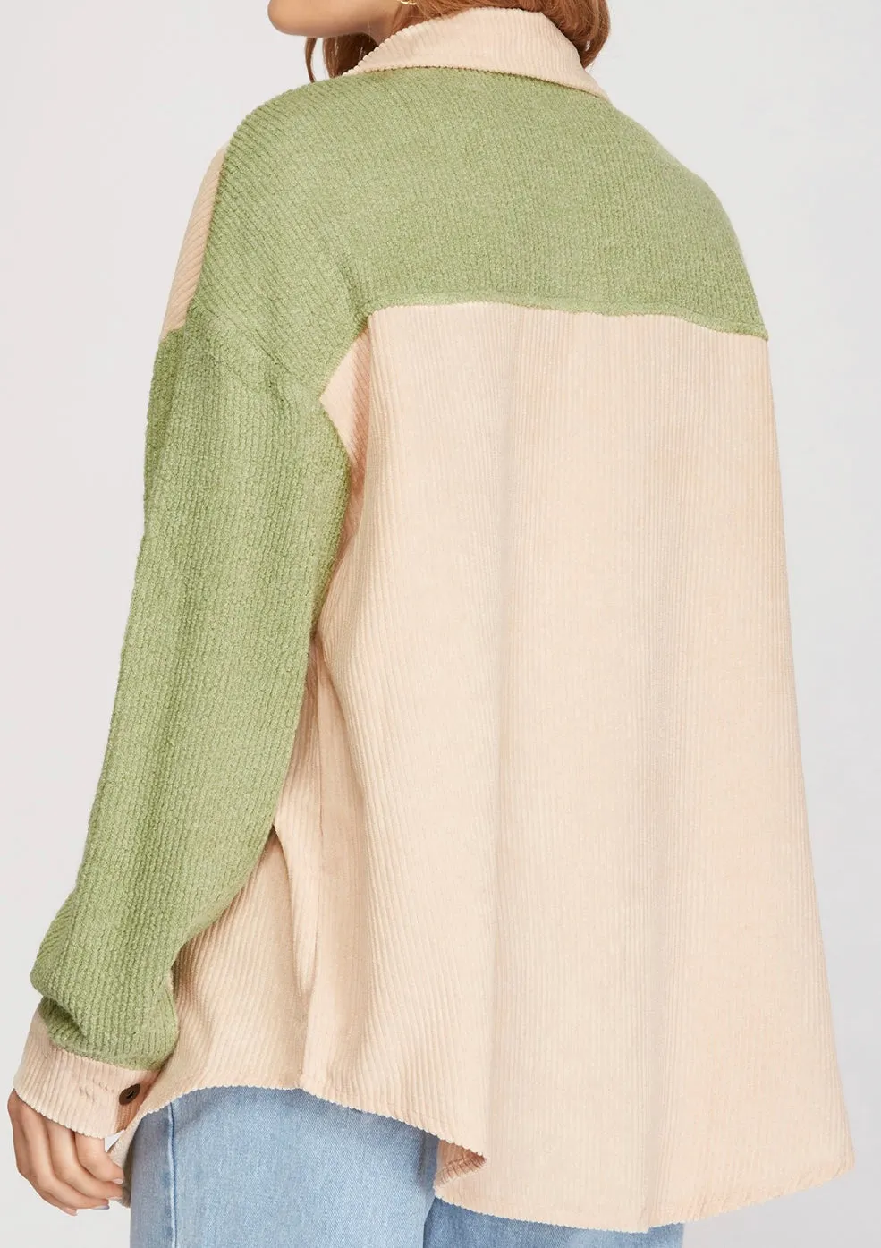 Tennesee Whiskey Shacket in Sage
