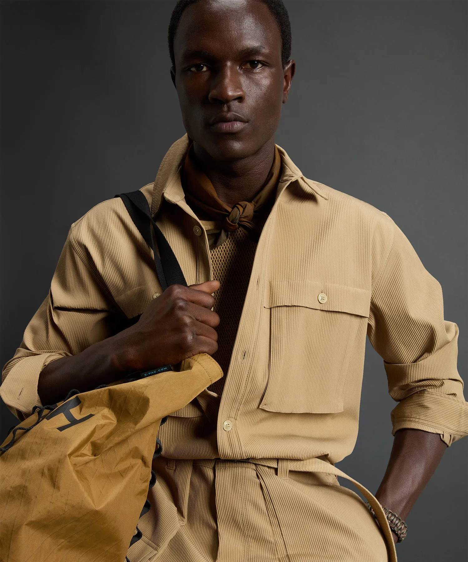 Todd Snyder x Woolrich Tech Cord Shacket in Beige