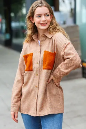 Weekend Ready Rust Flannel Plaid Oversized Shacket