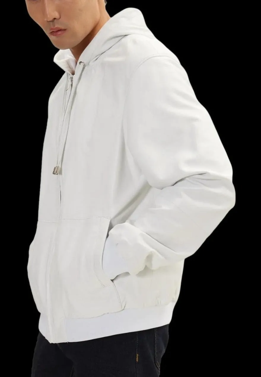 White Leather Shirt Jacket