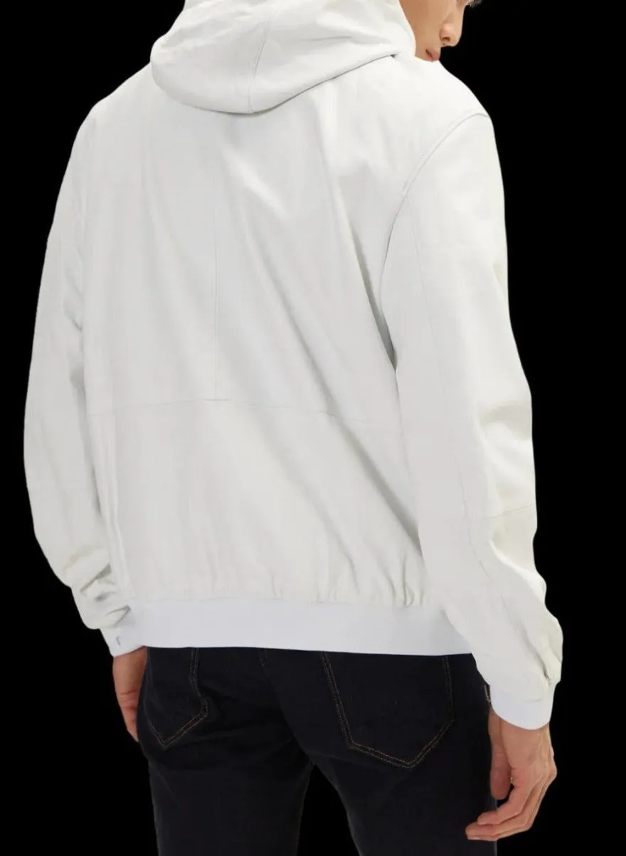 White Leather Shirt Jacket